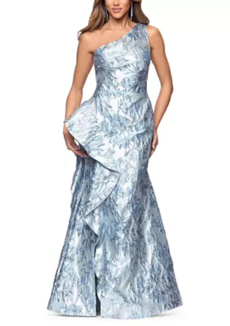 Women's Satin Tie Neck Gown