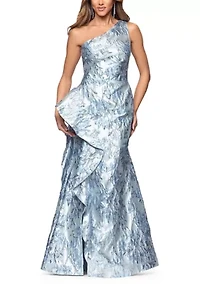Women's Satin Tie Neck Gown