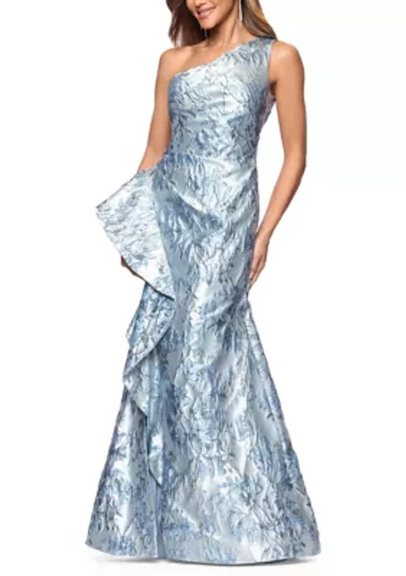 Women's Satin Tie Neck Gown