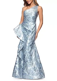 Women's Satin Tie Neck Gown