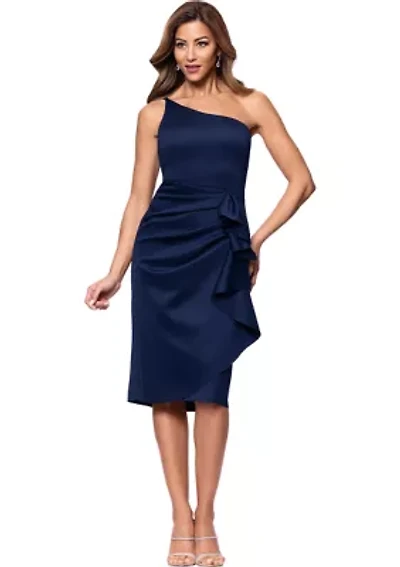 Women's Sleeveless One Shoulder Ruched Sheath Dress