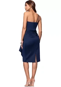 Women's Sleeveless One Shoulder Ruched Sheath Dress