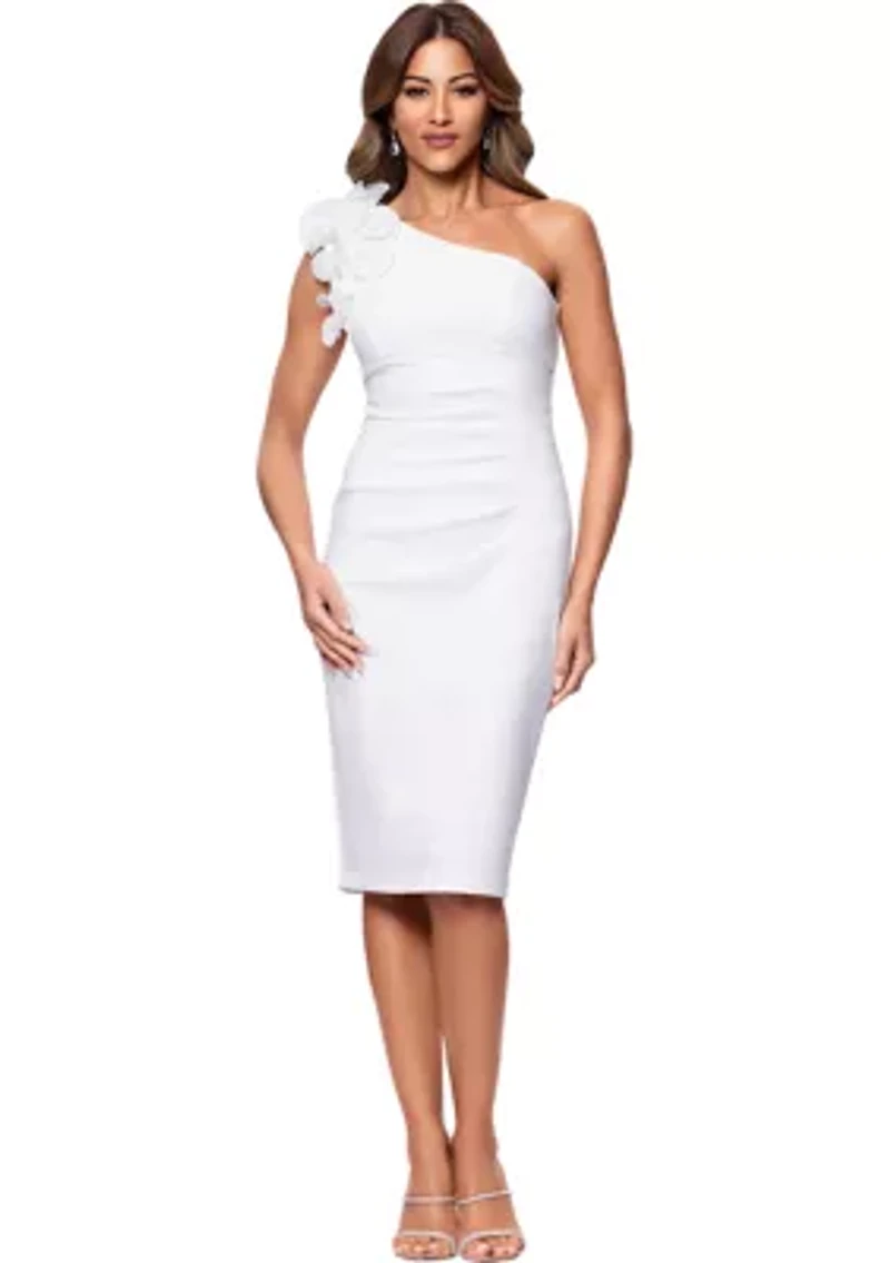 Women's Sleeveless Asymmetric Flower Sheath Dress