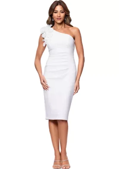 Women's Sleeveless Asymmetric Flower Sheath Dress