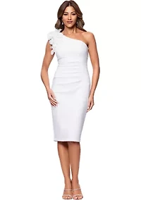 Women's Sleeveless Asymmetric Flower Sheath Dress