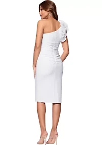 Women's Sleeveless Asymmetric Flower Sheath Dress