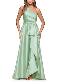 Women's Asymmetrical Ruffle Gown
