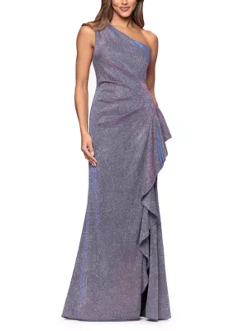 Women's One-Shoulder Glitter Gown