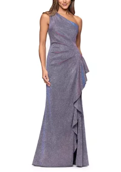 Women's One-Shoulder Glitter Gown