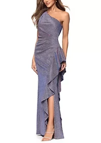 Women's One-Shoulder Glitter Gown