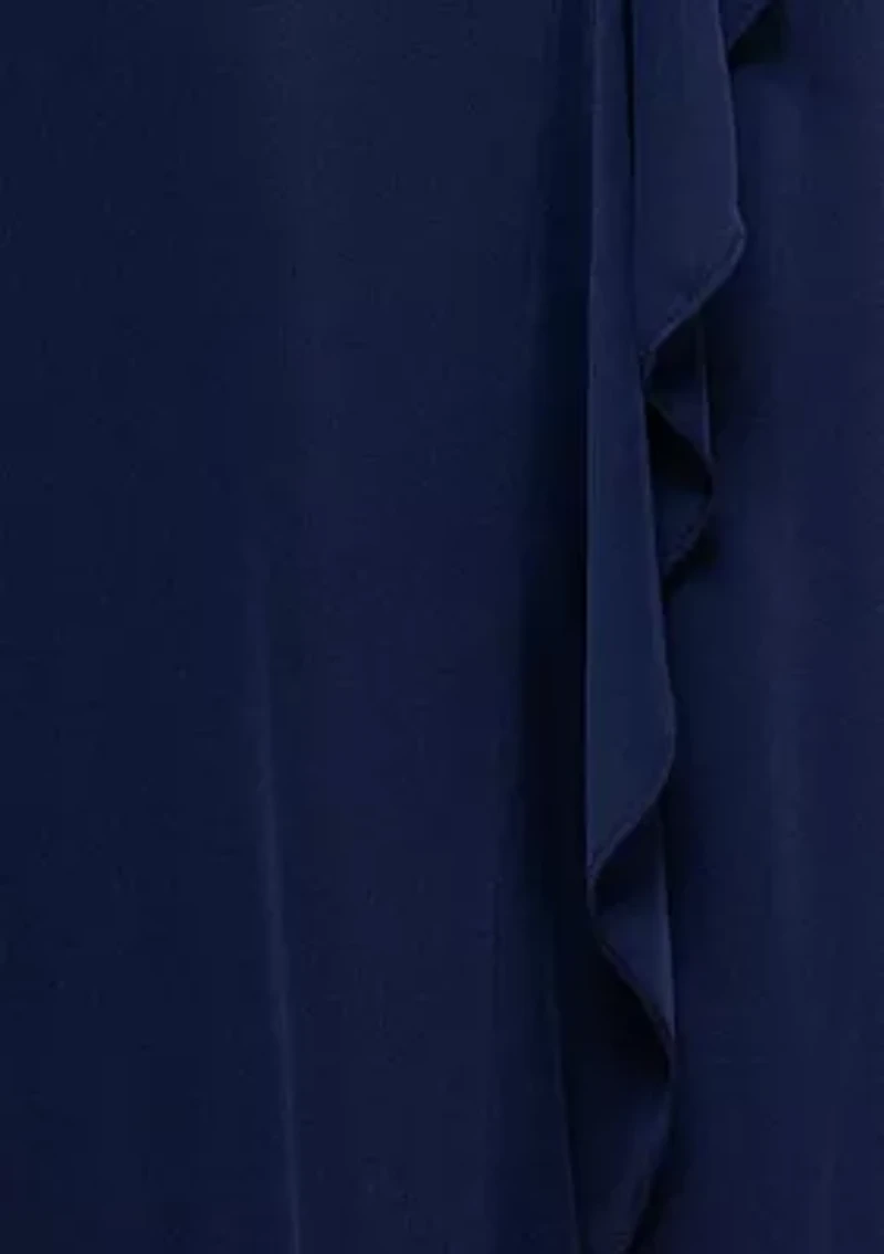 Women's Crew Neck Chiffon Gown