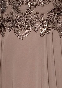 Women's Short Sleeve Solid Satin A-Line Ballgown