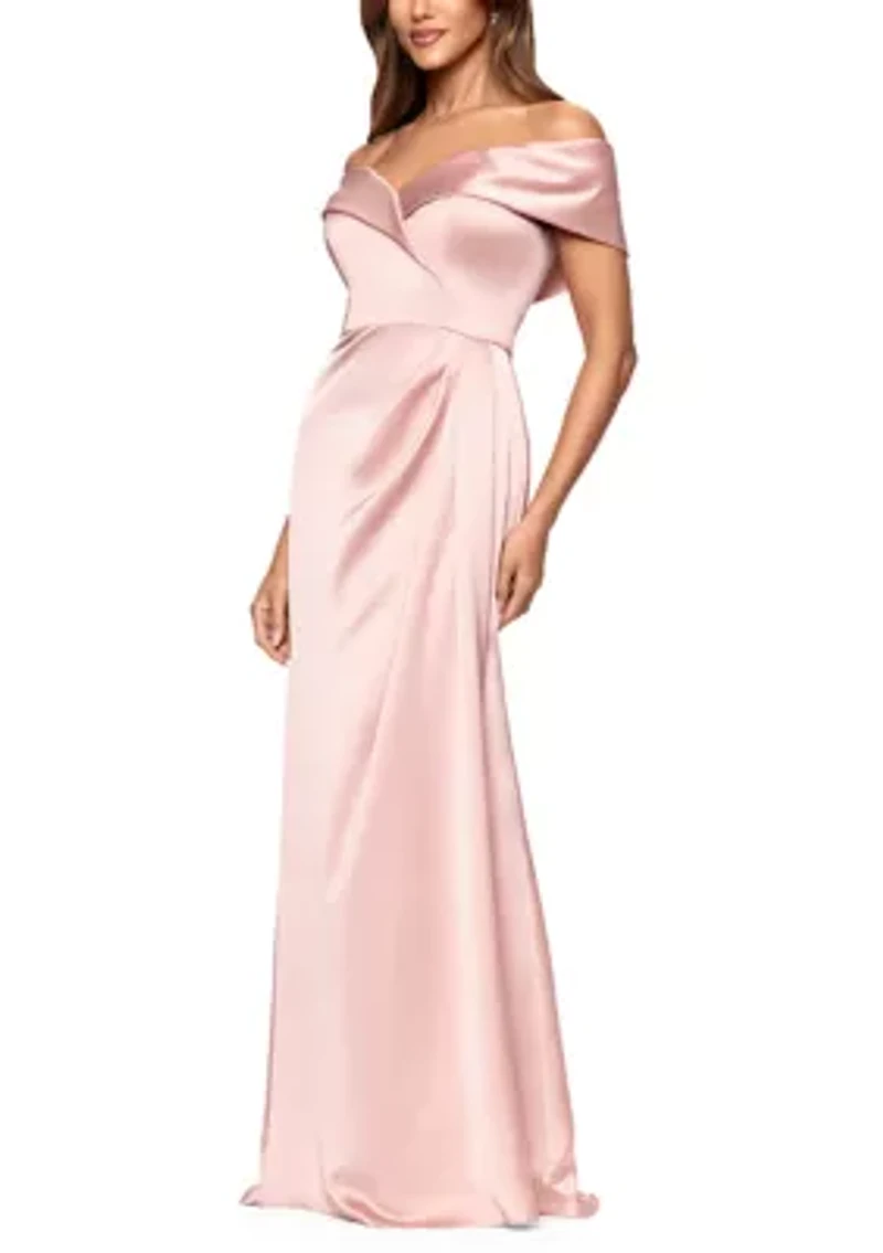 Women's Off the Shoulder Satin Gown
