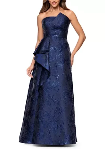 Women's Strapless Brocade Ballgown