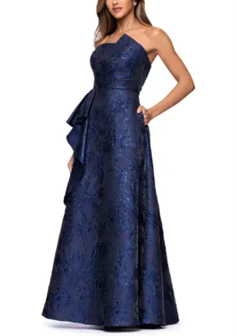 Women's Strapless Brocade Ballgown