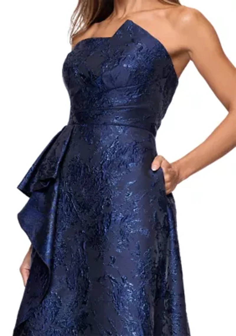 Women's Strapless Brocade Ballgown
