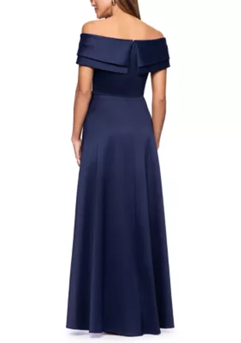 Women's Off The Shoulder Overlay Gown