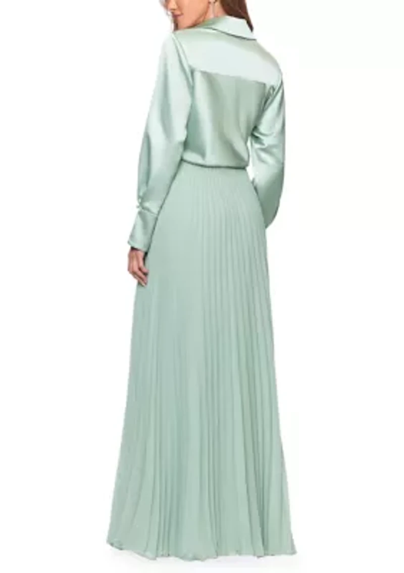 Women's Long Sleeve Satin Gown