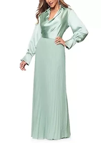 Women's Long Sleeve Satin Gown