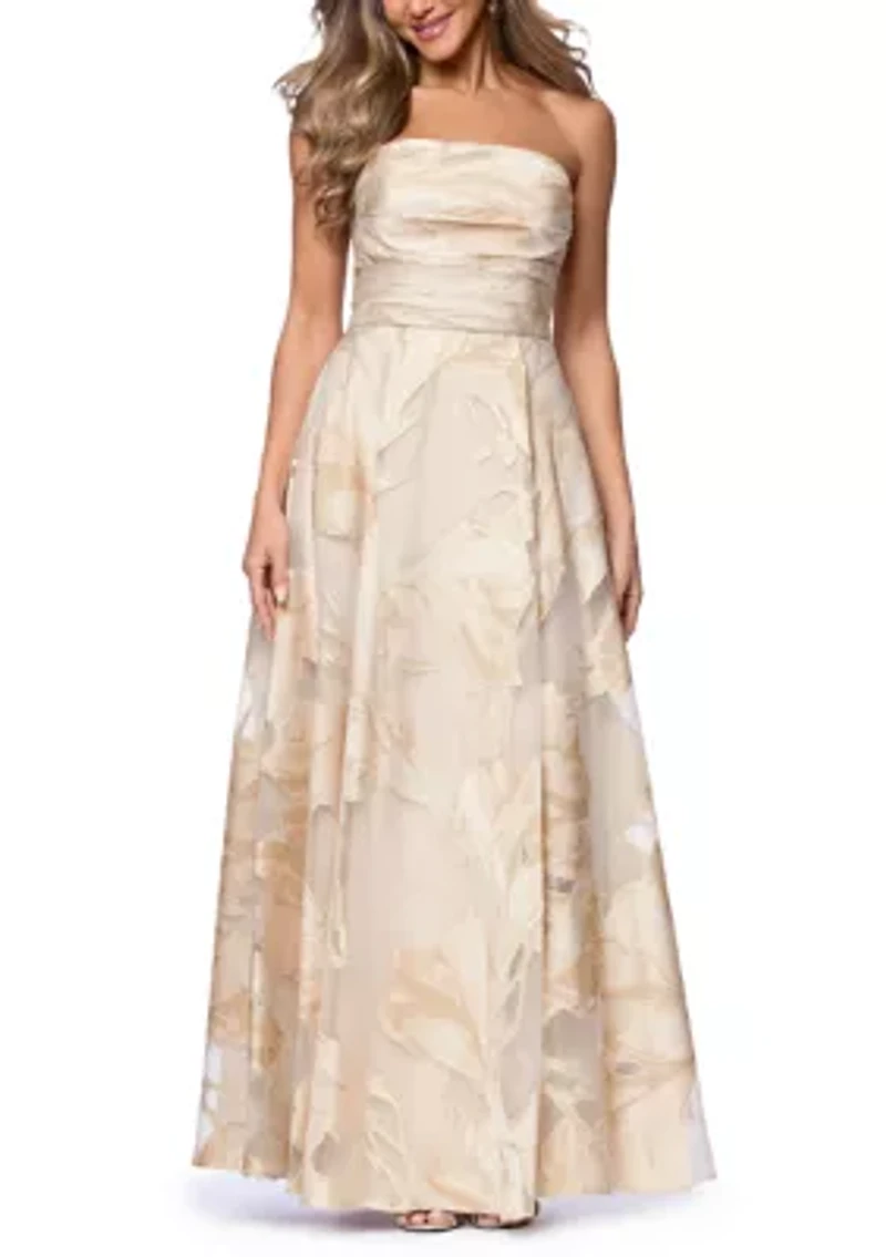 Women's Strapless Jacquard Gown
