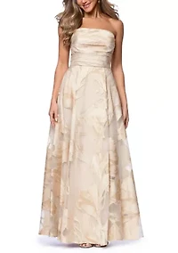 Women's Strapless Jacquard Gown