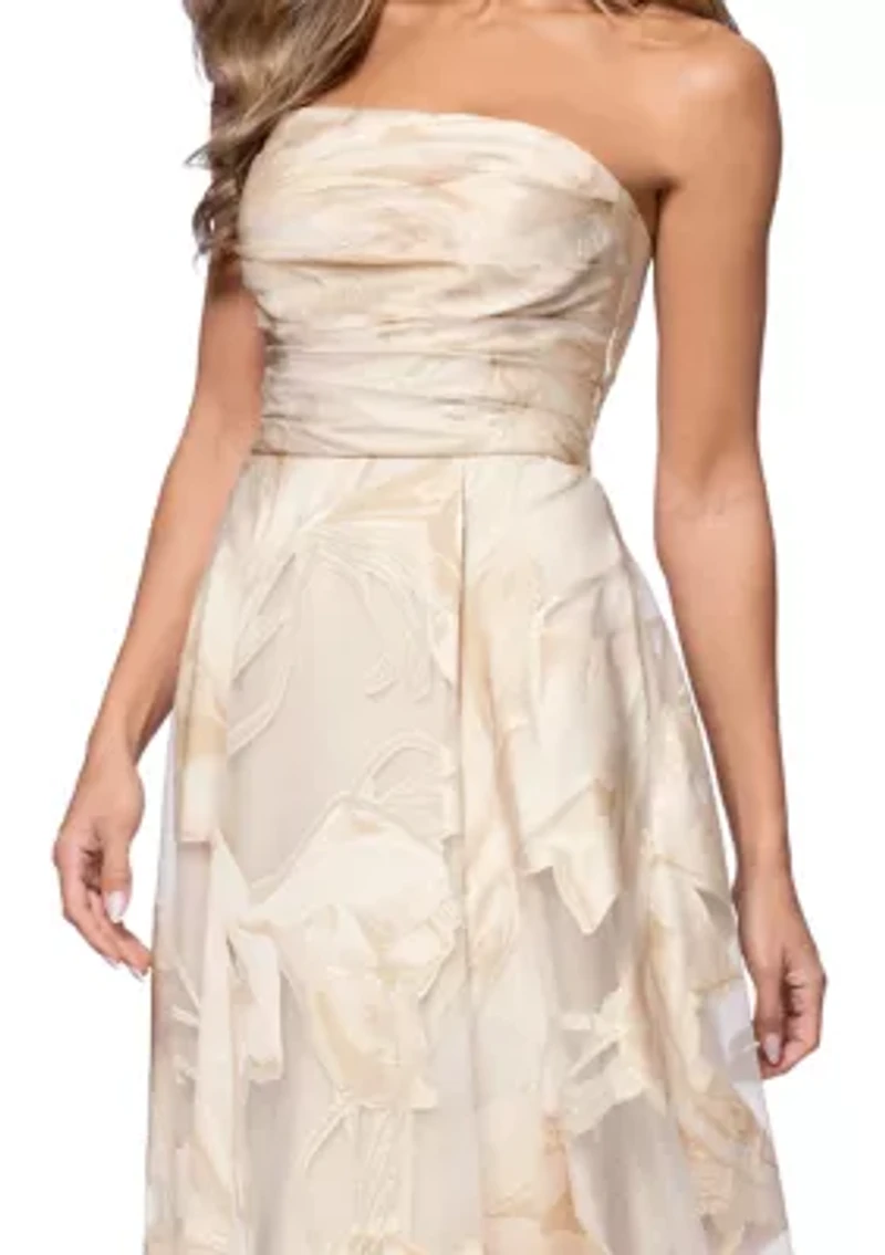 Women's Strapless Jacquard Gown