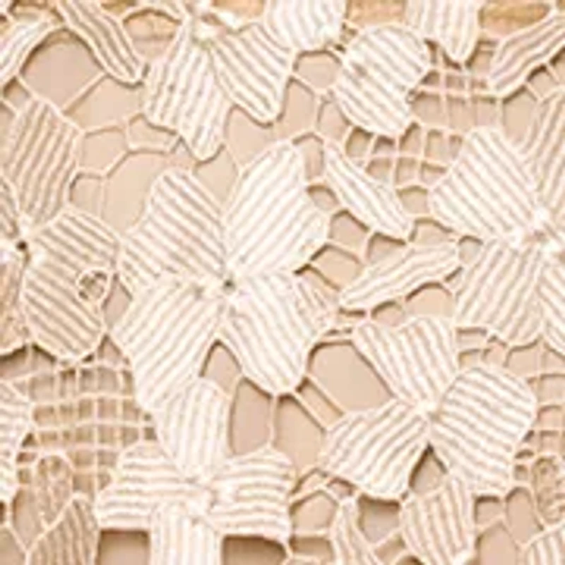 Women's Strapless Gold Lace Gown