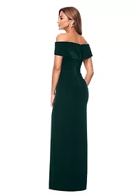 Women's Long Off the Shoulder Velvet Gown