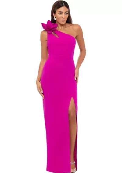 Women's Sleeveless Asymmetric Flower Gown