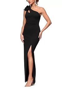 Women's Sleeveless Asymmetric Flower Gown