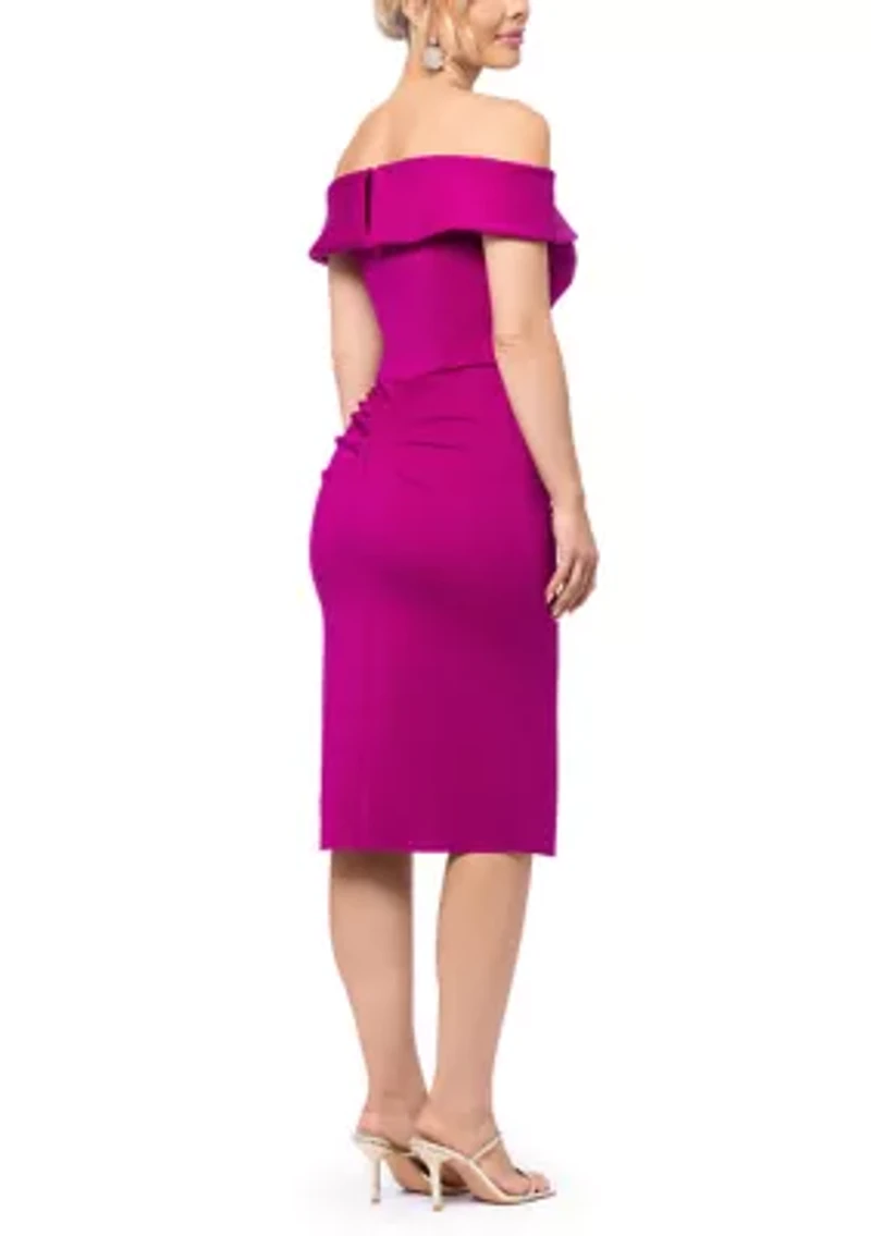 Women's Off the Shoulder Short Cascade Ruffle Dress