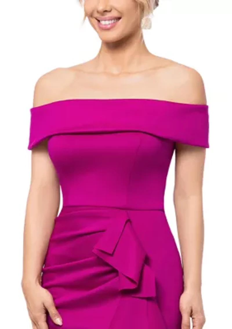 Women's Off the Shoulder Short Cascade Ruffle Dress