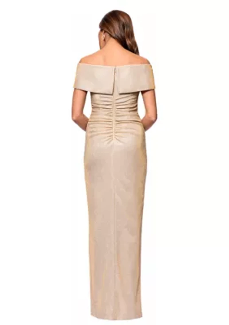 Women's Off the Shoulder Leg Slit Gown