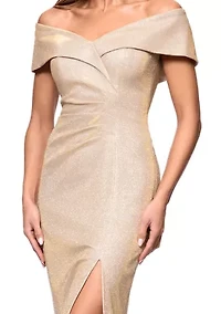 Women's Off the Shoulder Leg Slit Gown