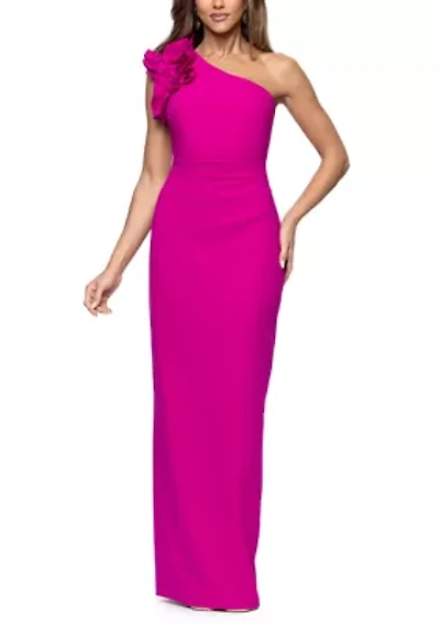 Women's One Shoulder Ruffle Gown