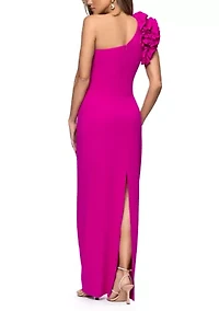 Women's One Shoulder Ruffle Gown