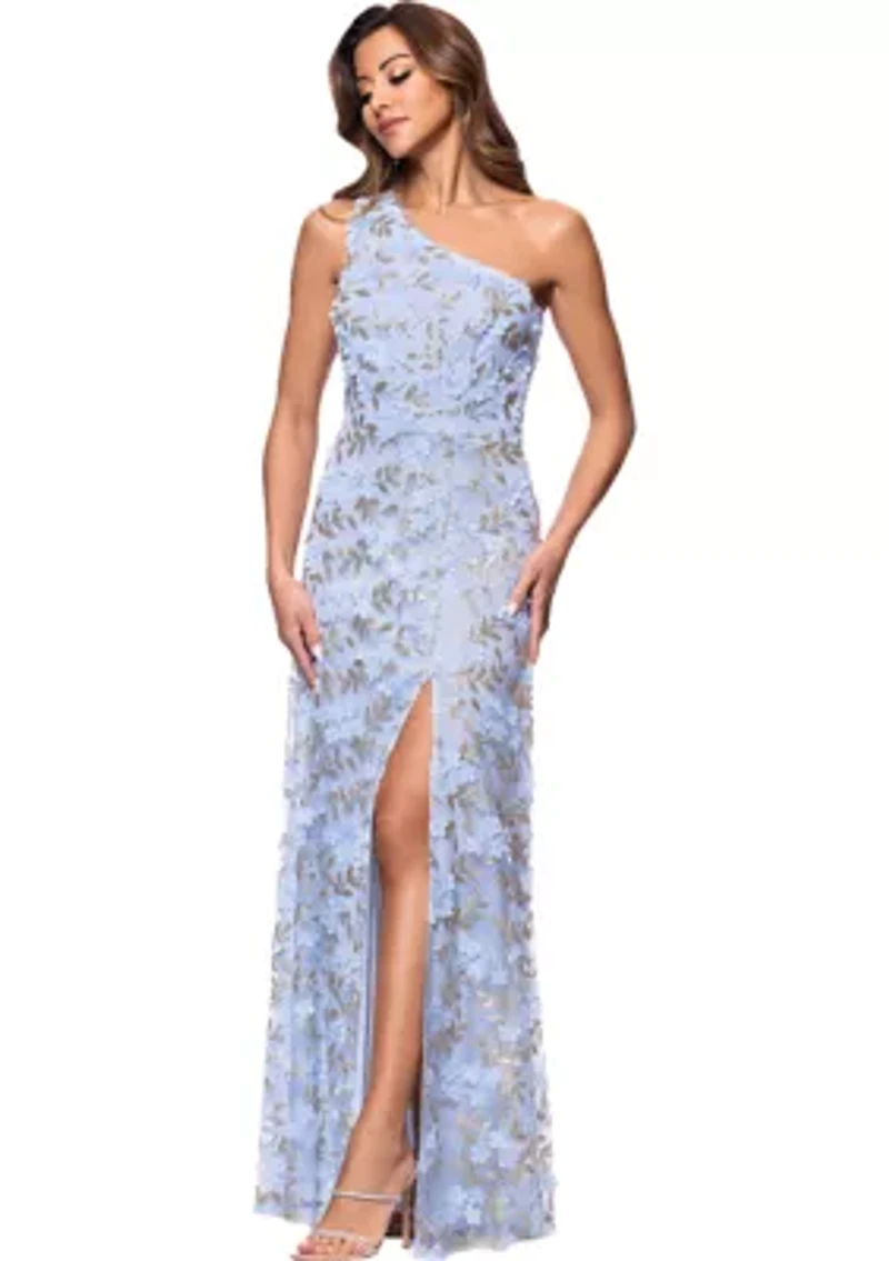 Women's Sleeveless Asymmetrical Floral Print Gown