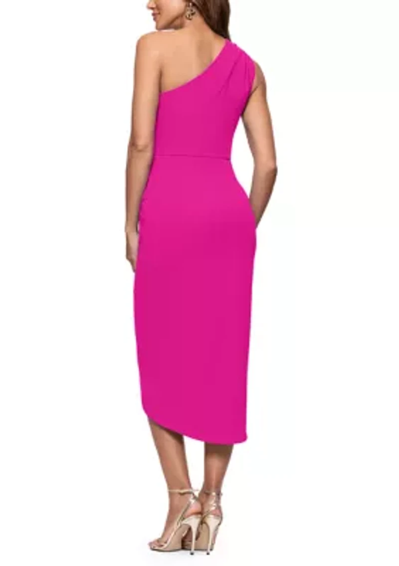 Women's One Shoulder Side Ruched Dress