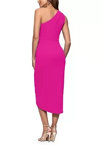 Women's One Shoulder Side Ruched Dress