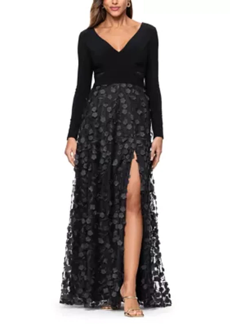 Women's Appliqué A-Line Gown