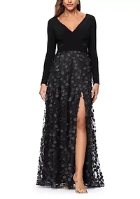 Women's Appliqué A-Line Gown