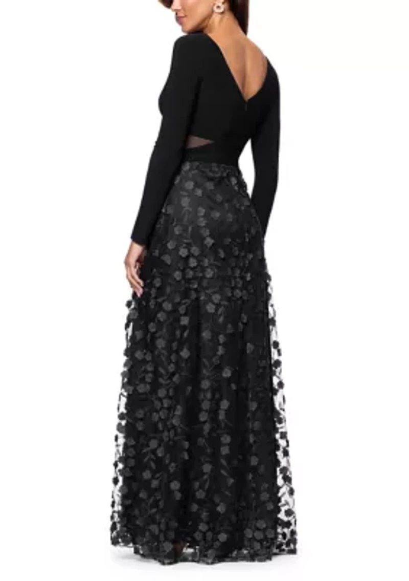 Women's Appliqué A-Line Gown