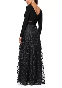 Women's Appliqué A-Line Gown