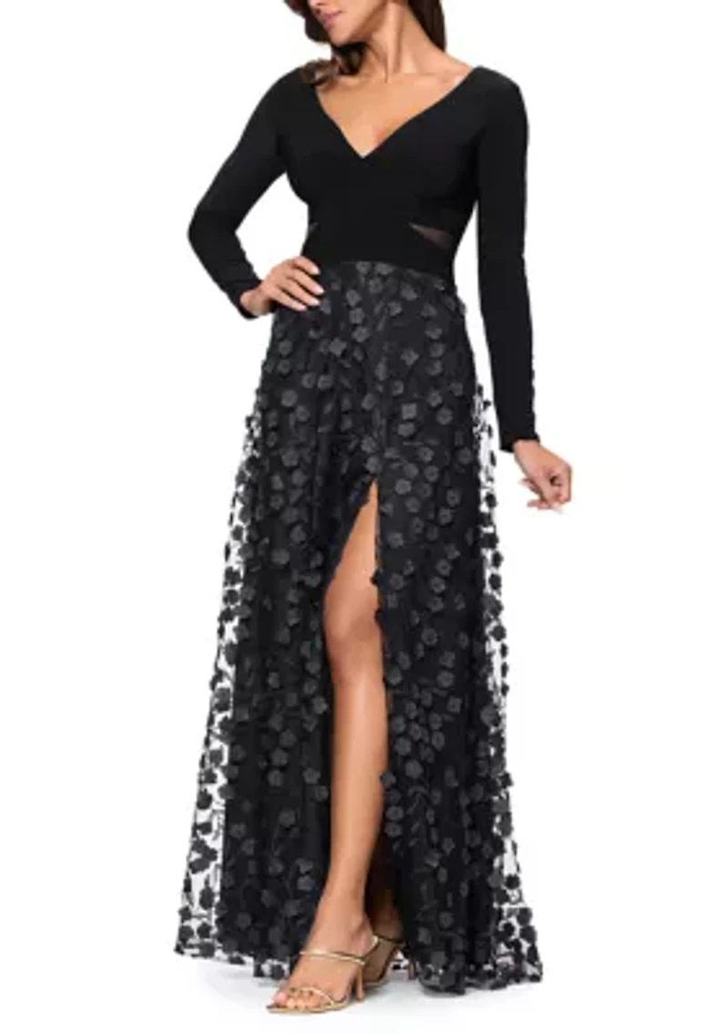 Women's Appliqué A-Line Gown