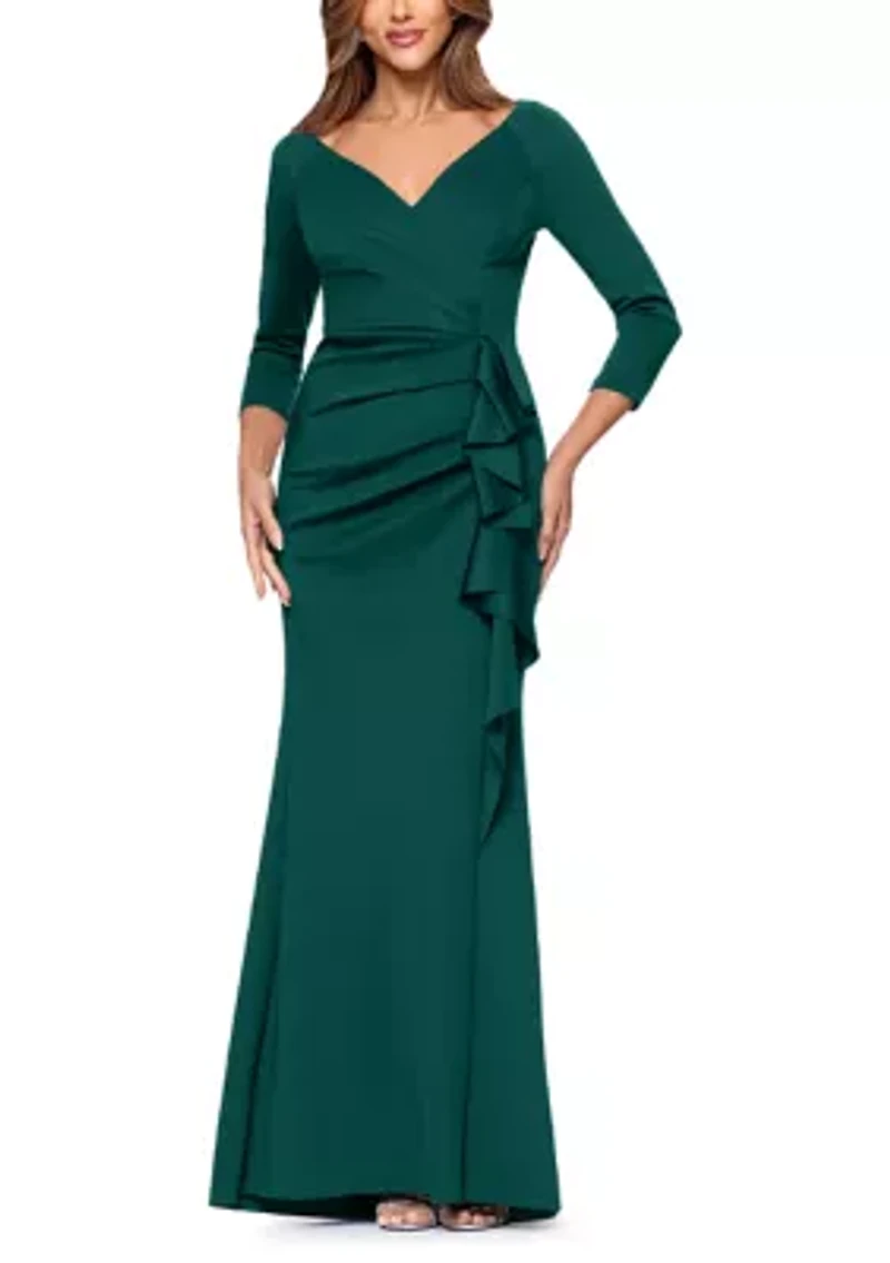 Women's 3/4 Sleeve Scuba Slim Gown