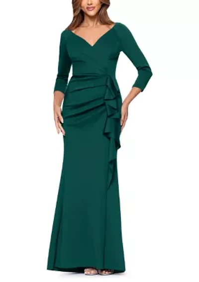 Women's 3/4 Sleeve Scuba Slim Gown