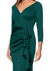 Women's 3/4 Sleeve Scuba Slim Gown