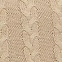 Plus Long Sleeve Mock Neck Solid Cable Sweater Dress