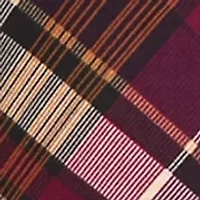 Plus 3/4 Sleeve Mock Neck Plaid A-Line Dress