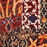 Plus Long Sleeve Split Neck Patchwork Dress